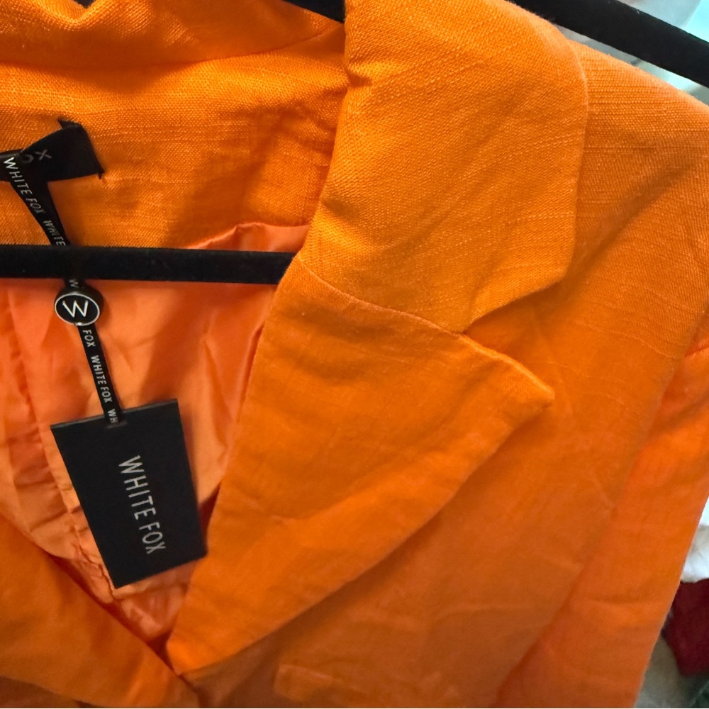 White Fox Not So Basic Bright Orange Blazer Sz M … - image 8